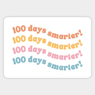 Retro Simple Colorful Pink 100 Days Smarter Pink Magnet